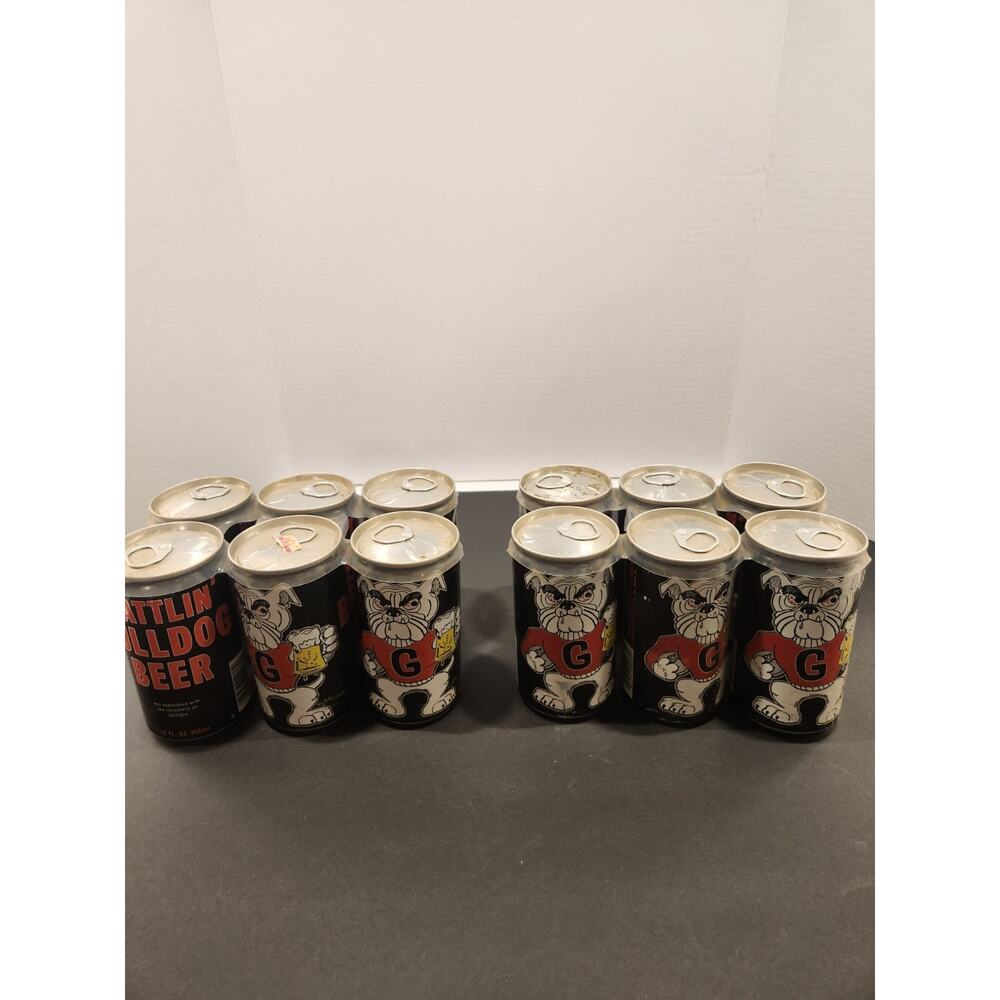 Battlin Bulldog Beer Vintage US Pull Tab Cans Lot Bulldog Mascot Breweriana.